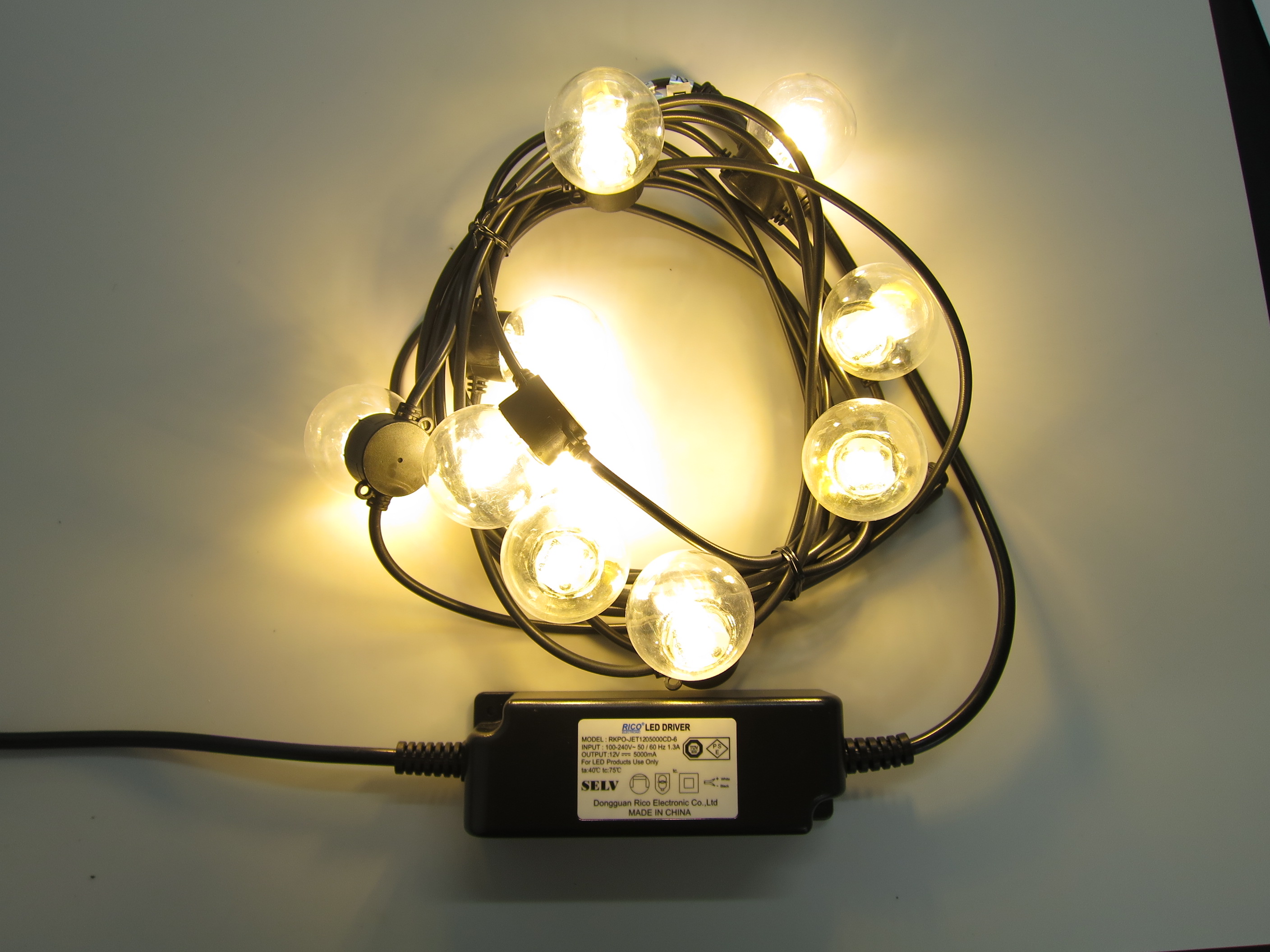 LED丸形電球ストリング高輝度45Φ